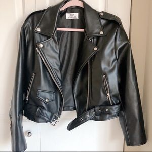 Korean faux leather moto style jacket